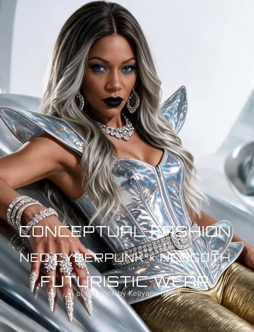 Cover of Conceptual Fashion: Neo Cyberpunk × NeoGoth Futuristic Wear, a photo book by Kellyann Nolan